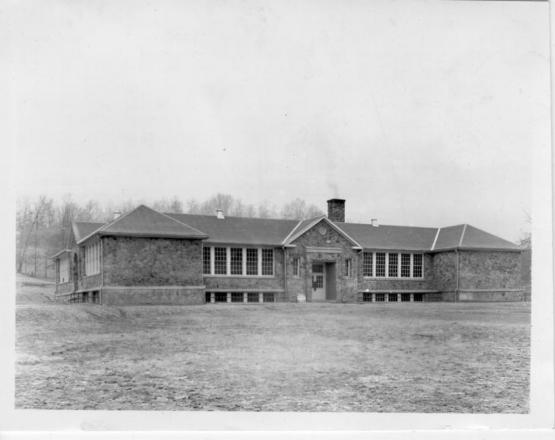 Flat Lick Junior High School constructed by WPA, 1936.  From the Goodman-Paxton Photographic Collection, 1934-1942, University of Kentucky Special Collections.  Accession number pa64m1.