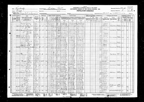 1930 Census record Perry County KY