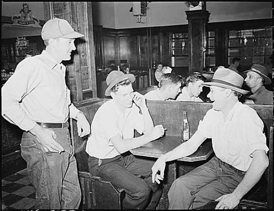 &quot;Coal miners in soda fountain. Inland Steel Company, Wheelwright #1 &amp; 2 Mines, Wheelwright, Floyd County, Kentucky., 09/23/1946&quot;  From the National Archives, Records of the Solid Fuels Administration for War 1937-1948, Report of the Medical Survey of the Bituminous Coal Industry 1946-1947. National Archives Identifier 541456  <a href="http://research.archives.gov/description/541456">http://research.archives.gov/description/541456</a>